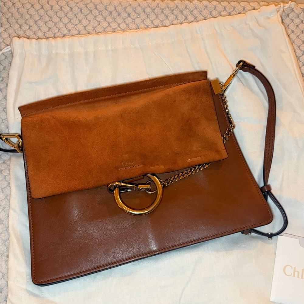 Chloe Medium Faye shoulder bag Tobacco